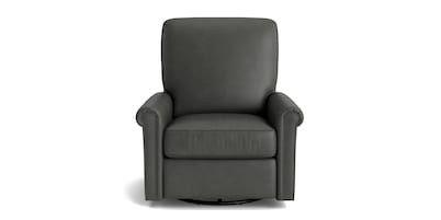 Thompson Leather Panel Arm Swivel Glider Chair