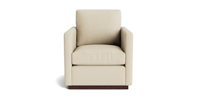 Myles Leather Thin Track Arm Swivel Chair