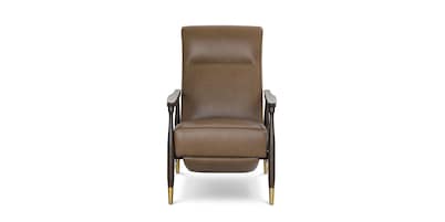 Maris Leather Manual Recliner with Wood Frame