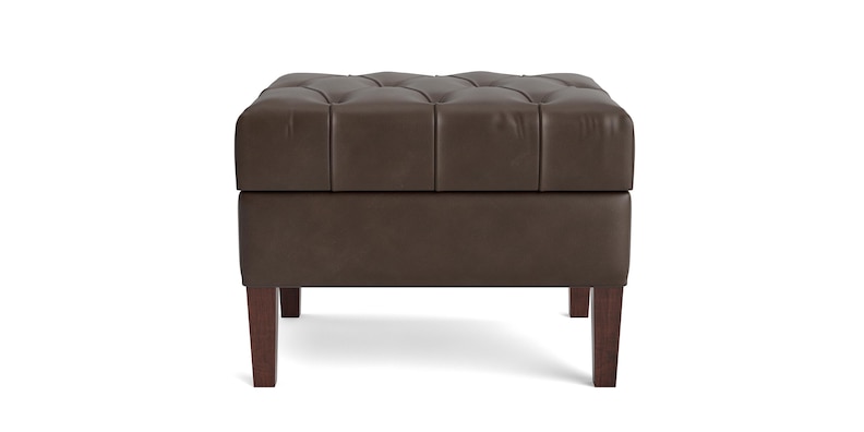 Leather Tufted Rectangle Ottoman image number 1