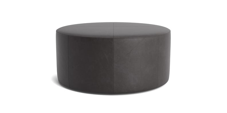 Leather Round Ottoman image number 1