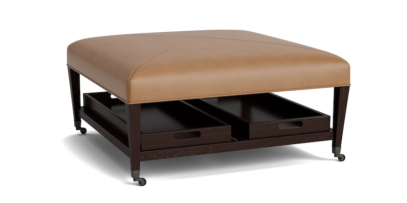 Leather Cocktail Ottoman image number 0
