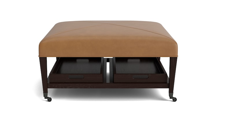 Leather Cocktail Ottoman image number 1