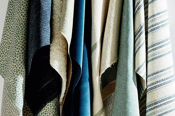 Assortment of hanging fabrics Assortment of hanging fabrics