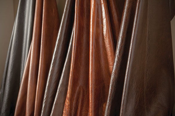 Assortment of leather hides Assortment of leather hides
