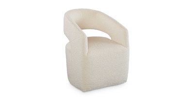 Aries Upholstered Dining Chair with Casters