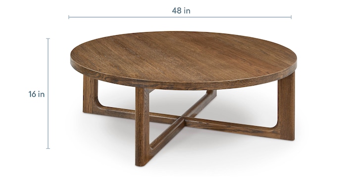 48" Oak Round Cocktail Table image number 4