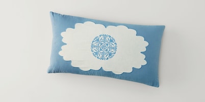 Augusta Blue/Ivory Pillow Cover + Insert