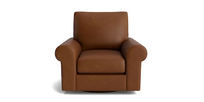 True Custom™ Leather Large Roll Arm Swivel Chair