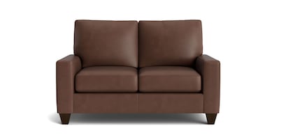 True Custom™ Leather Large Track Arm Loveseat