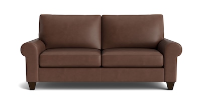 True Custom™ Leather Large Roll Arm Studio Sofa