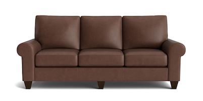 True Custom™ Leather Large Roll Arm Sofa