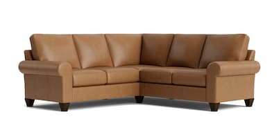 True Custom™ Leather Large Roll Arm L-Shaped Sectional