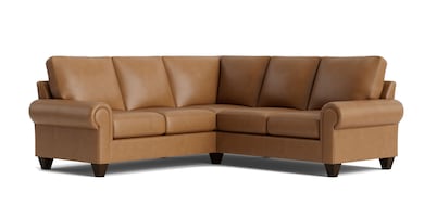 True Custom™ Leather Large Panel Arm L-Shaped Sectional