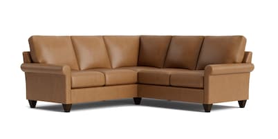 True Custom™ Leather Roll Arm L-Shaped Sectional