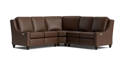 Magnificent Motion Leather Slope Arm Reclining Sectional