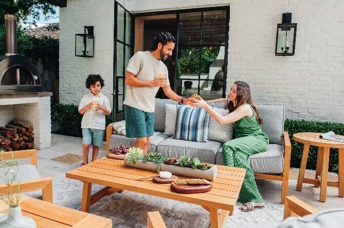 family enjoying their patio family enjoying their patio